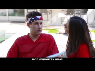 a successful guy fucks milf and her daughter during the celebration of independence day