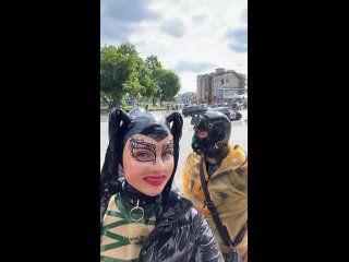latex missy walking in public
